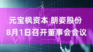 元宝枫资本 朗姿股份 8月1日召开董事会会议